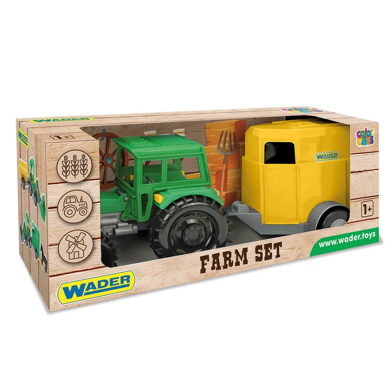WADER 35023 Farmer Traktor Z Przyczepą Na Konia W Kartonie