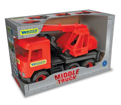 WADER 32112 Middle Truck - Dźwig Czerwony