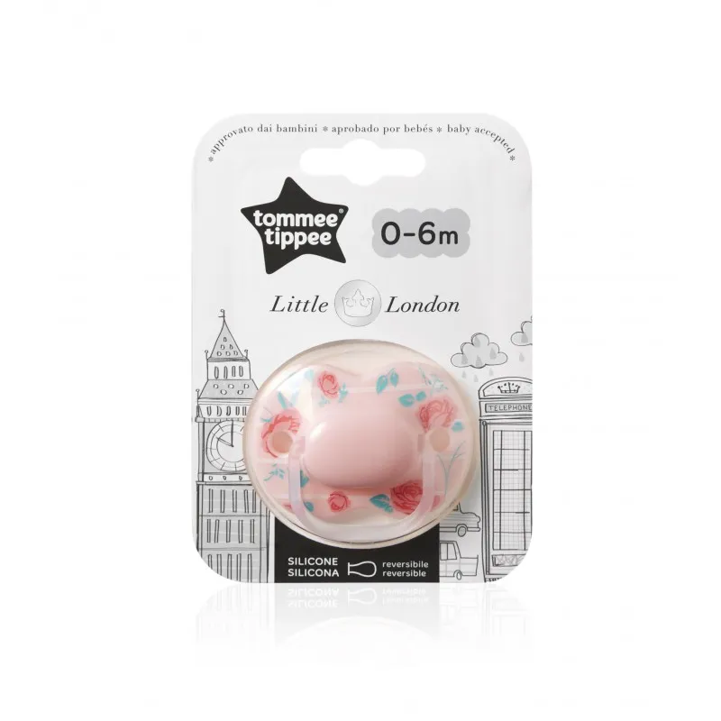 TT 43340950 Smoczek Uspokajający 0-6 LITTLE LONDON GIRL+gratis Smoczek Do Butelki 424584