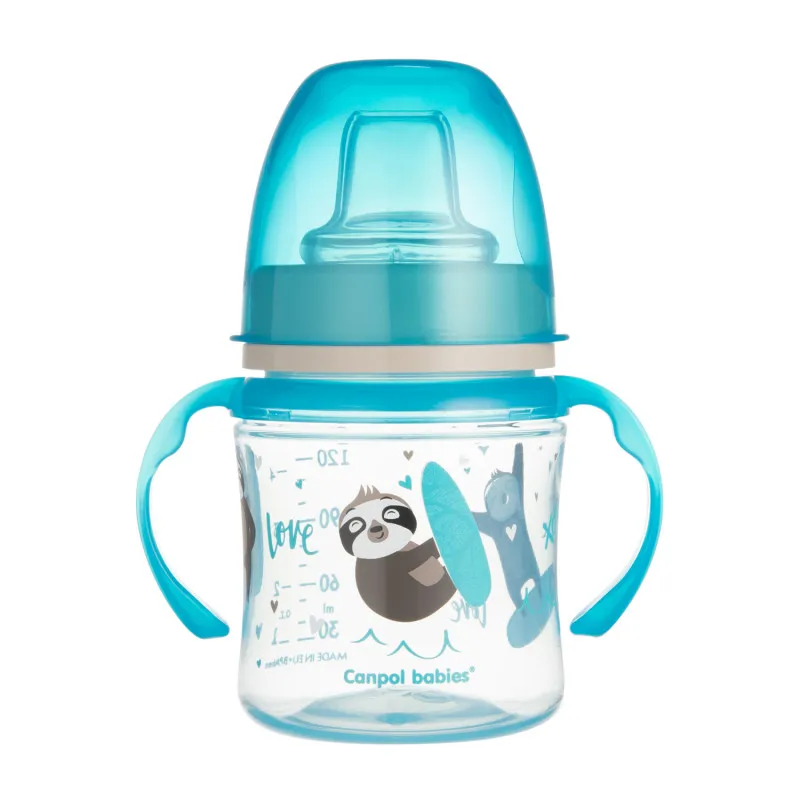 CANPOL 35/207 Kubek Treningowy EasyStart 120ml - Sweet Fun Niebieski