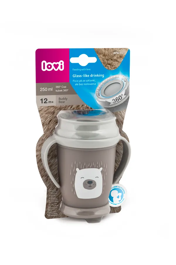 LOVI 1/599 Kubek Z Uchwytami 250ml JUNIOR BUDDY BEAR Kolor Neutralny