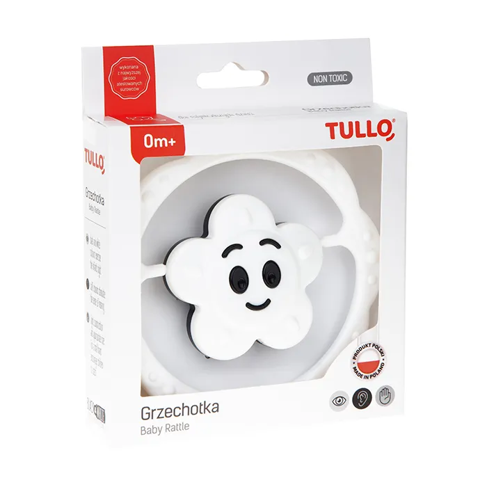 TULLO 155 Grzechotka Kwiatek - Czarno-Biała