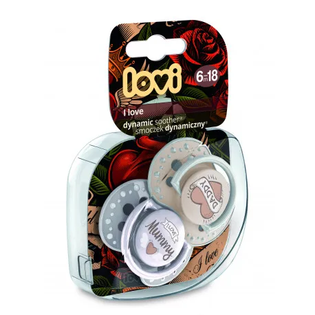 LOVI 22/868 Smoczek Silikonowy Dynamiczny 6-18 m 2szt I Love
