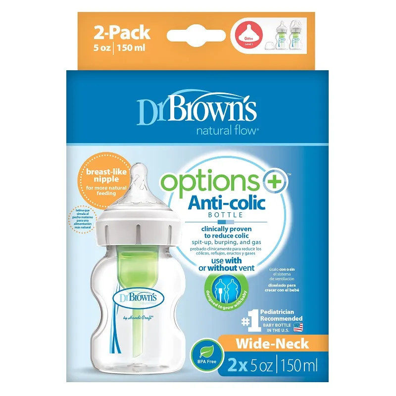 Dr.Browns WB52600 Butelka Szeroka Szyjka 150 ml PP OPTIONS PLUS 2 PAK
