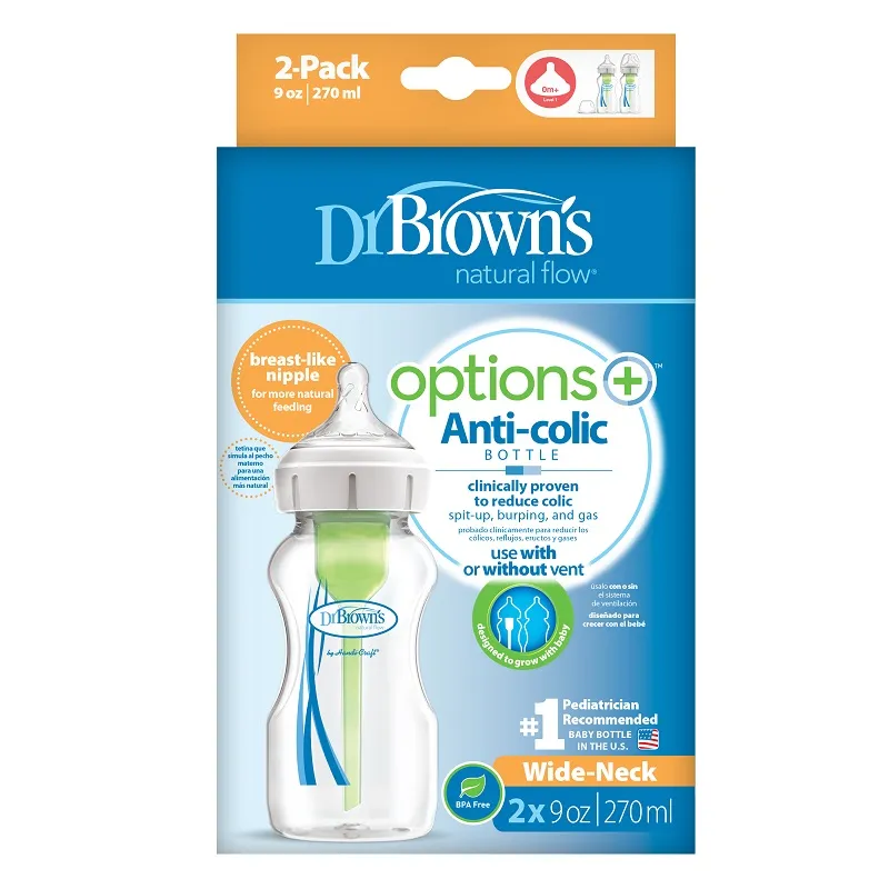 Dr.Browns WB92600 Butelka Szeroka Szyjka 270 ml PP OPTIONS PLUS 2 PAK