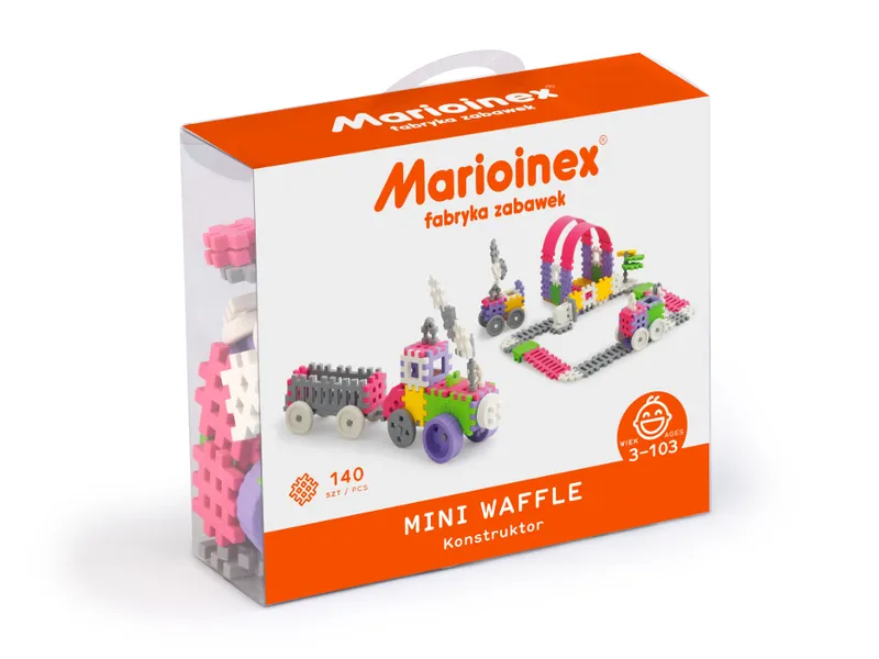 MARIOINEX 902837 Klocki Waffle Mini 140 szt. Konstruktor (Dziewczynka)