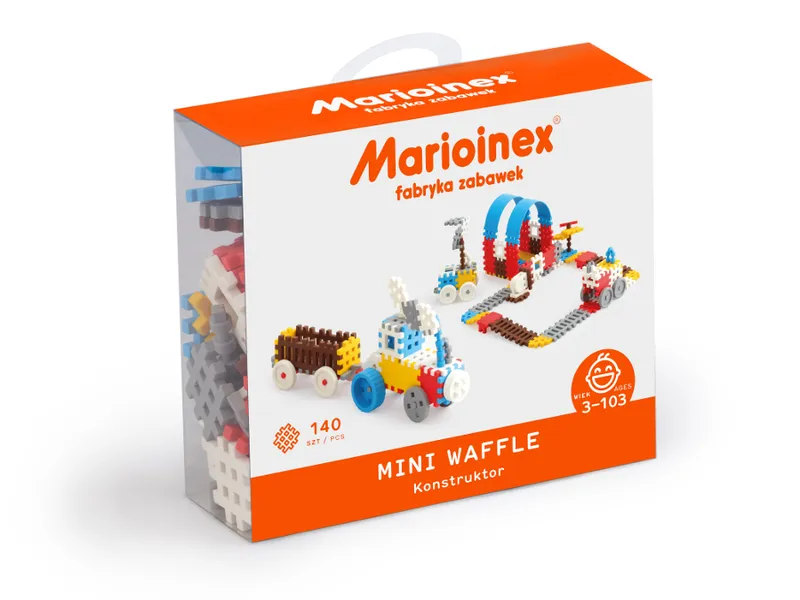 MARIOINEX 902820 Klocki Waffle Mini 140 szt. Konstruktor (Chłopak)