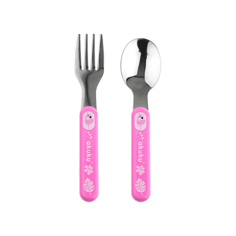 AKUKU A0101 Zestaw Sztućców Metalowych Pink