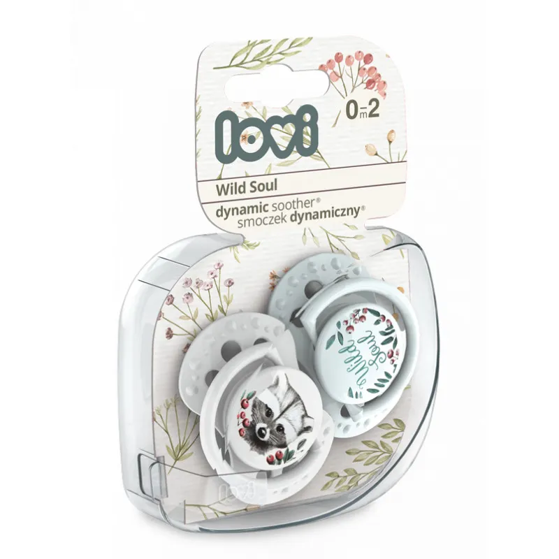 LOVI 22/881 Smoczek Silikonowy Dynamiczny 0-2M 2 szt Wild Soul Boy