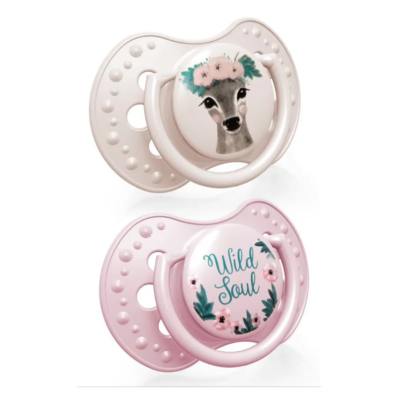 LOVI 22/882 Smoczek Silikonowy Dynamiczny 0-3M 2 szt Wild Soul Girl