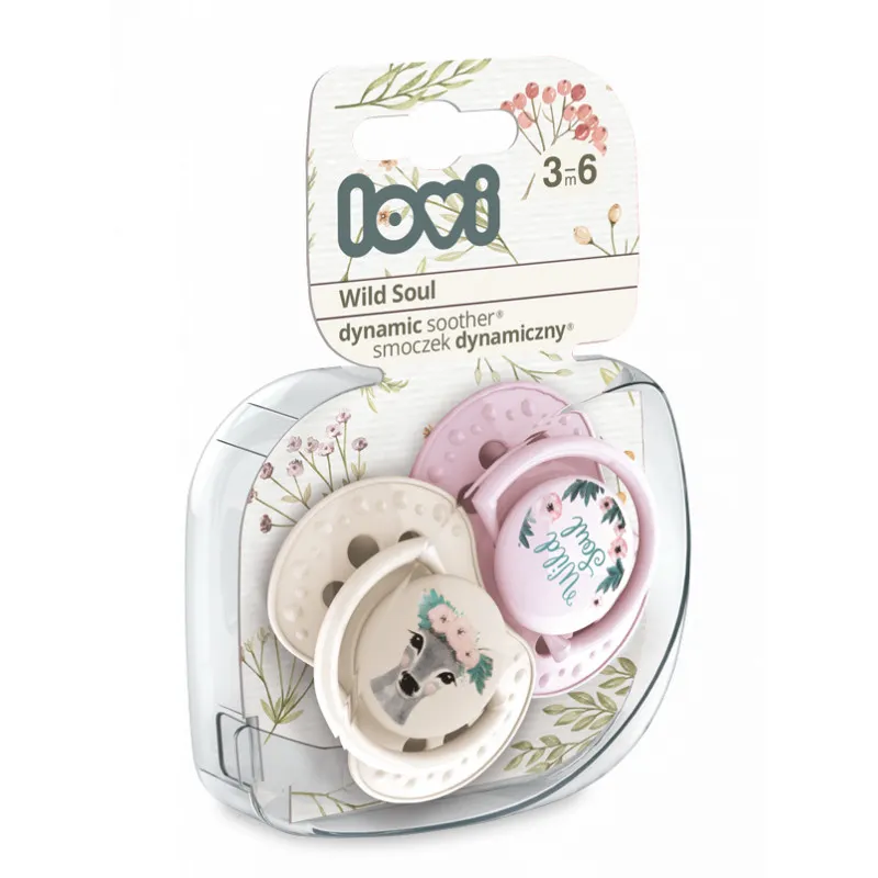 LOVI 22/883 Smoczek Silikonowy Dynamiczny 3-6M 2 szt Wild Soul Girl