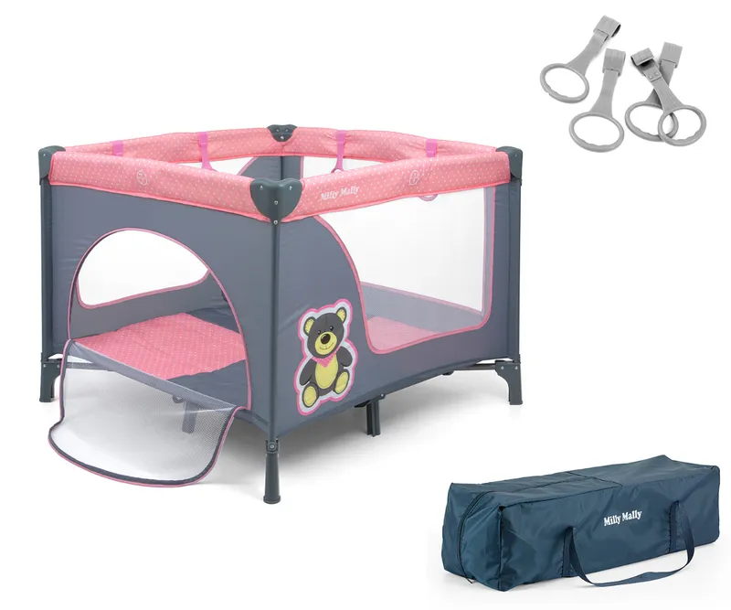 MILLY MALLY 3416 Kojec Dziecięcy FUN Pink Bear