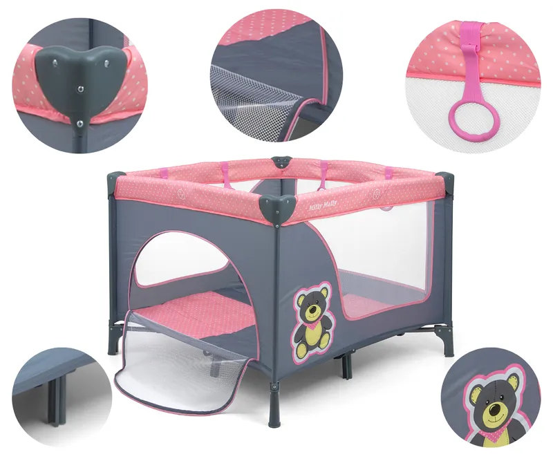 MILLY MALLY 3416 Kojec Dziecięcy FUN Pink Bear