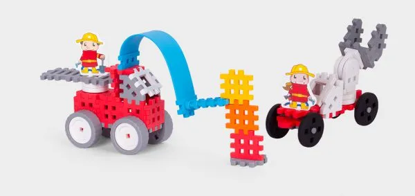 MARIOINEX 903780 Klocki Waffle Mini Strażak Mały (Blister)