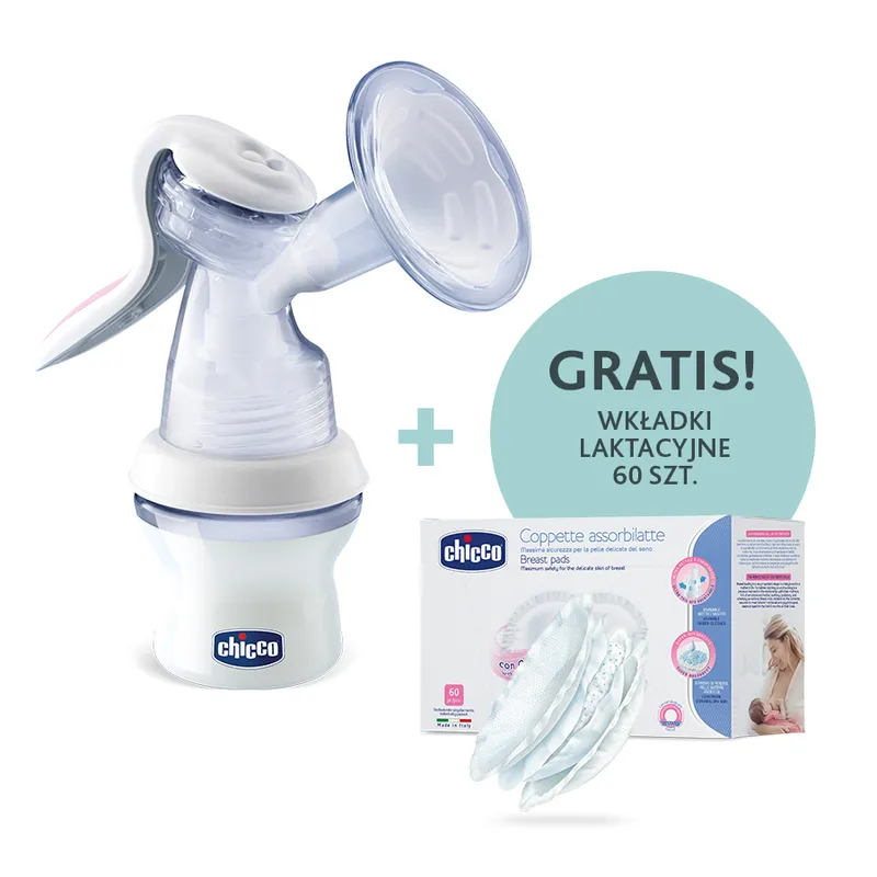 CHICCO 00007989000000 Laktator Manualny+wkładki Laktacyjne 60szt