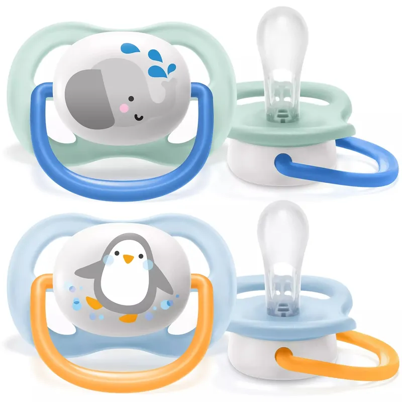 AVENT SCF080/05 Smoczek Ultra Air Animals 0-6M Chłopiec Słonik/Pingwin