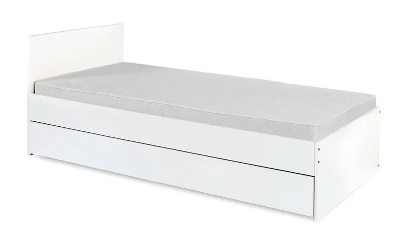 KLUPŚ Łóżko Młodzieżowe Z Szufladą DALIA Biel-Popiel 200x90
