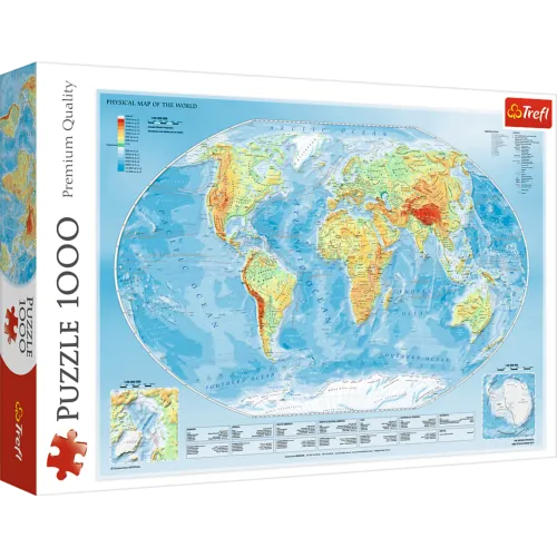 TREFL 10463 Puzzle 1000 Mapa Fizyczna Świata