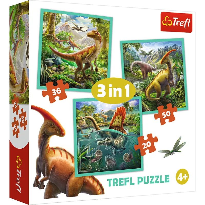 TREFL 34837 Puzzle 3w1 Niezwykły Świat Dinozaurów