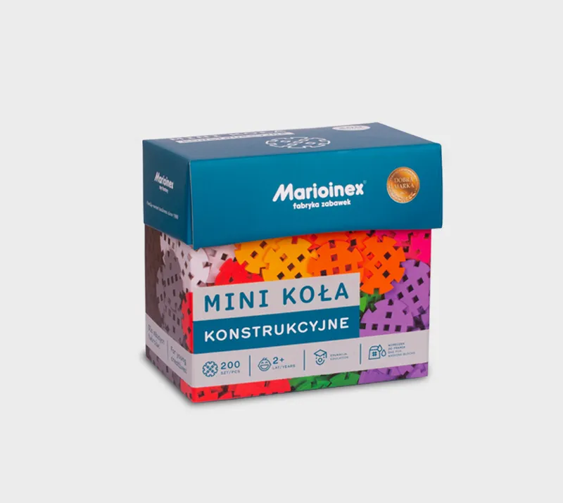 MARIOINEX 904121 Waffle Mini Koła Konstrukcyjne 200 el