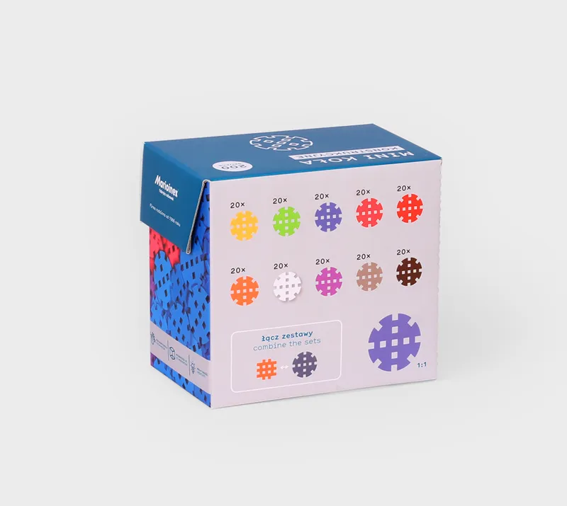 MARIOINEX 904121 Waffle Mini Koła Konstrukcyjne 200 el