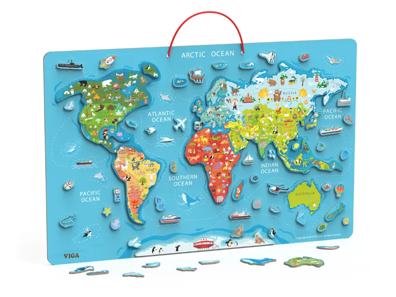 Viga 44508 2w1 Tablica Edukacyjna Z Magnetyczną Mapą Świata