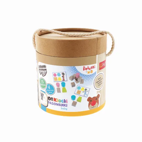 TREFL 61513 Zabawka Drewniana - O! Klocki Pasowanki Baby - Bobaski I Miś