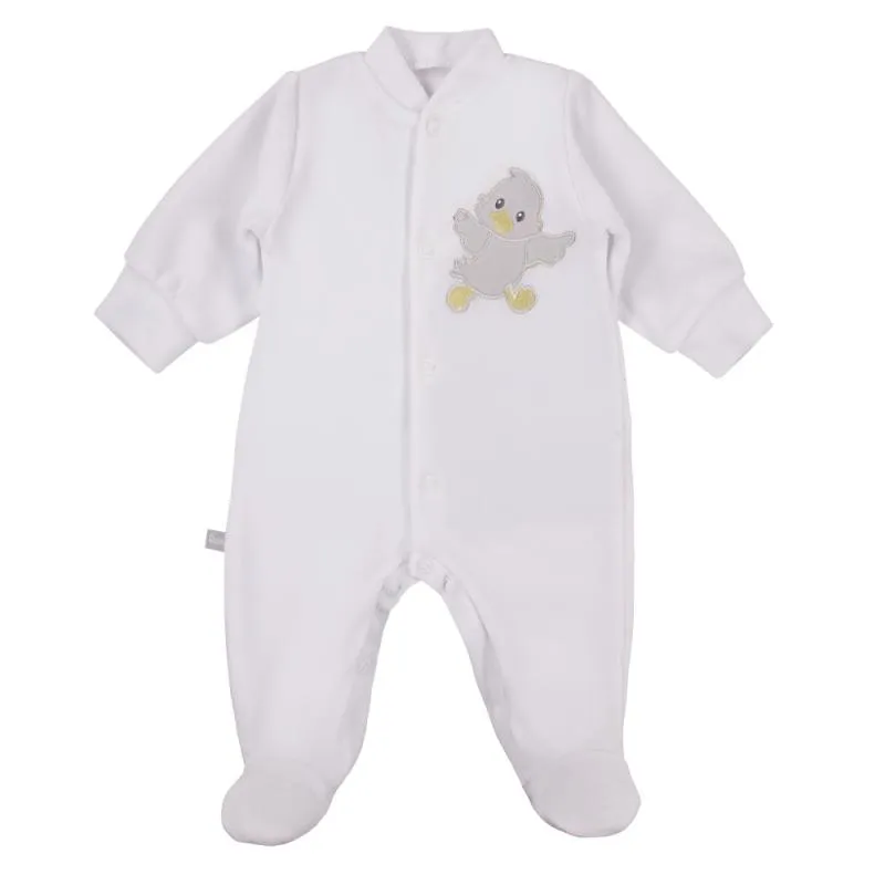 EWA 931054 NEWBORN Pajac Welur 68 - Biały