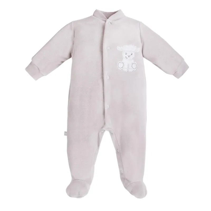 EWA 931061 NEWBORN Pajac Welur 68 - Szary