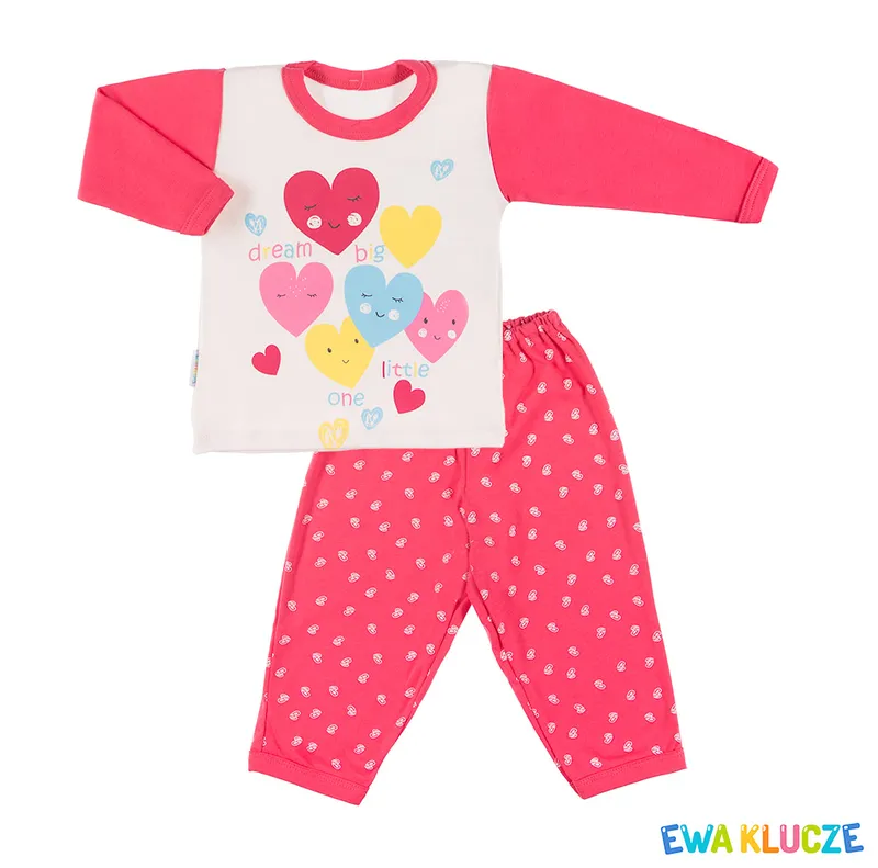 EWA 844811 LITTLE MOON Piżama DZIEW Malina 98
