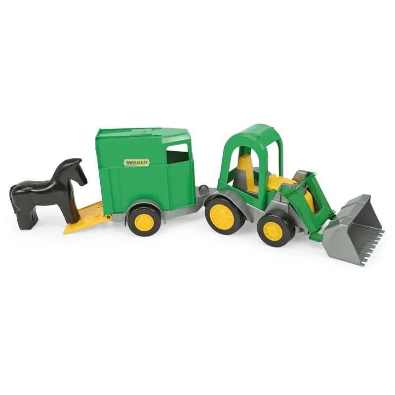 WADER 35224 Farmer Traktor Ładowarka Z Przyczepą Na Konia W Kartonie