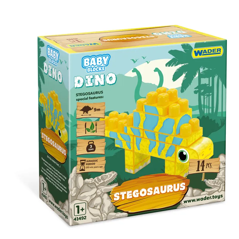WADER 41495 Baby Blocks Dino Klocki Stegosaur*