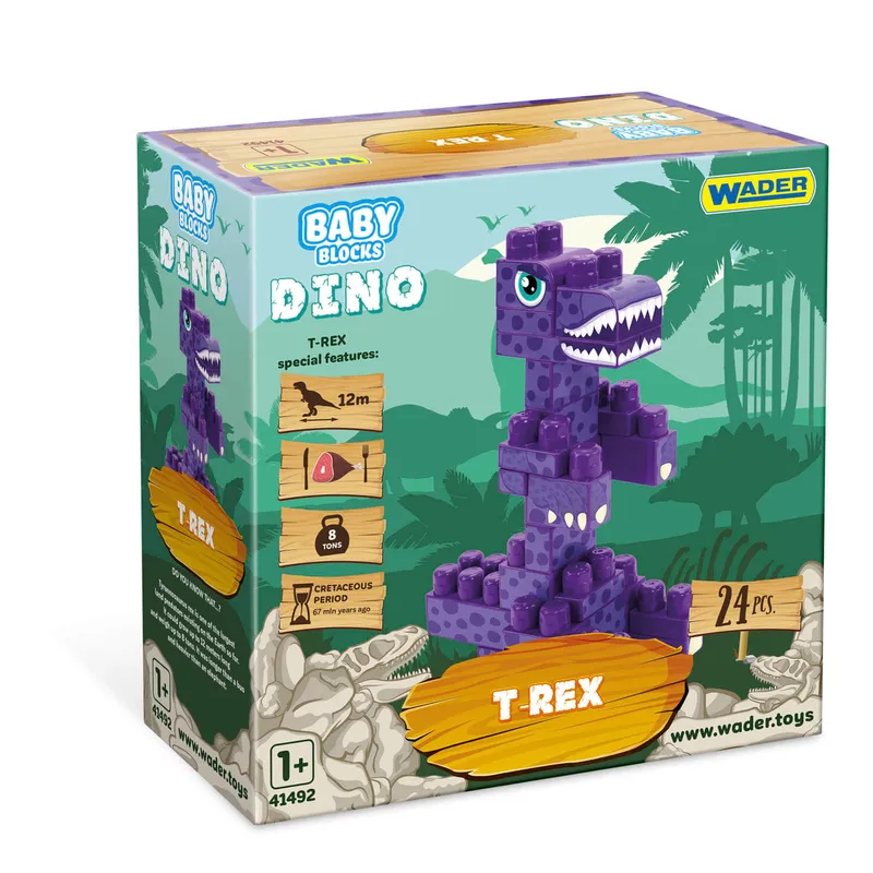 WADER 41496 Baby Blocks Dino Klocki T-Rex*
