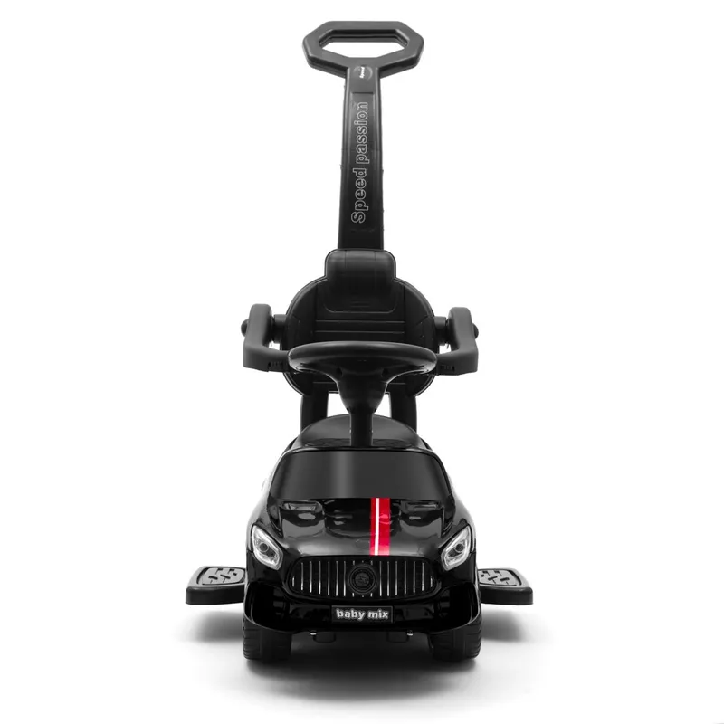 BABY MIX 45828 Dziecięcy Jeżdzik Z Dżwiękiem I Rączką RACER - Czarny