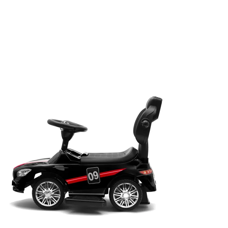 BABY MIX 45828 Dziecięcy Jeżdzik Z Dżwiękiem I Rączką RACER - Czarny