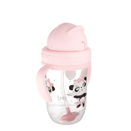 CANPOL 56/606 Kubek Niekapek Z Rurką I Odważnikiem 270 ml Exotic Pink