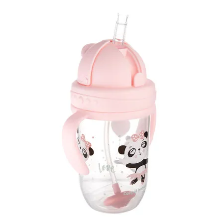 CANPOL 56/606 Kubek Niekapek Z Rurką I Odważnikiem 270 ml Exotic Pink