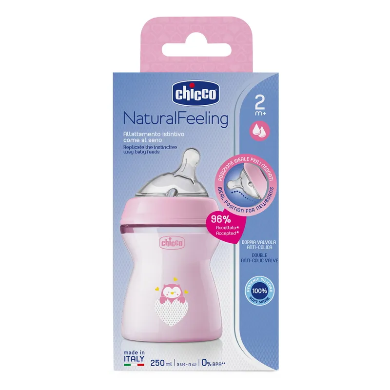 CHICCO 00081323100000 Butelka NF Plastikowa 2M+ 250 ml Girl