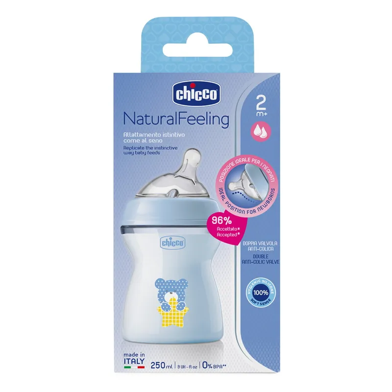 CHICCO 00081323200000 Butelka NF Plastikowa 2M+ 250 ml Boy