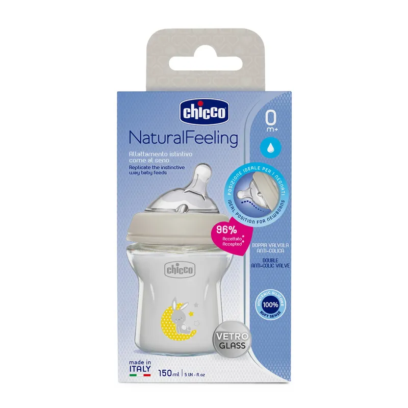 CHICCO 00081211300000 Butelka NF Szklana 0M+ 150 ml