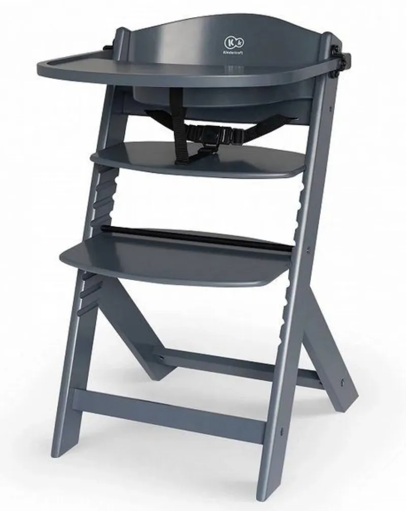 KINDERKRAFT Krzesełko Do Karmienia ENOCK FULL GREY 15187