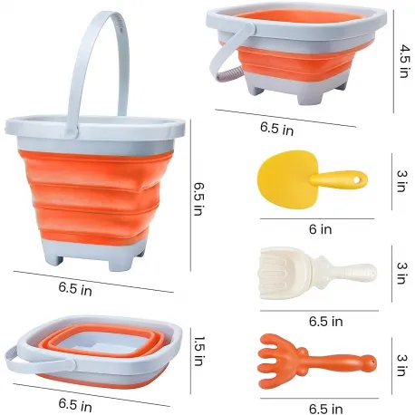 WOOPIE 43766 Zestaw Silikonowe Wiaderko Z Grabkami I Łopatką