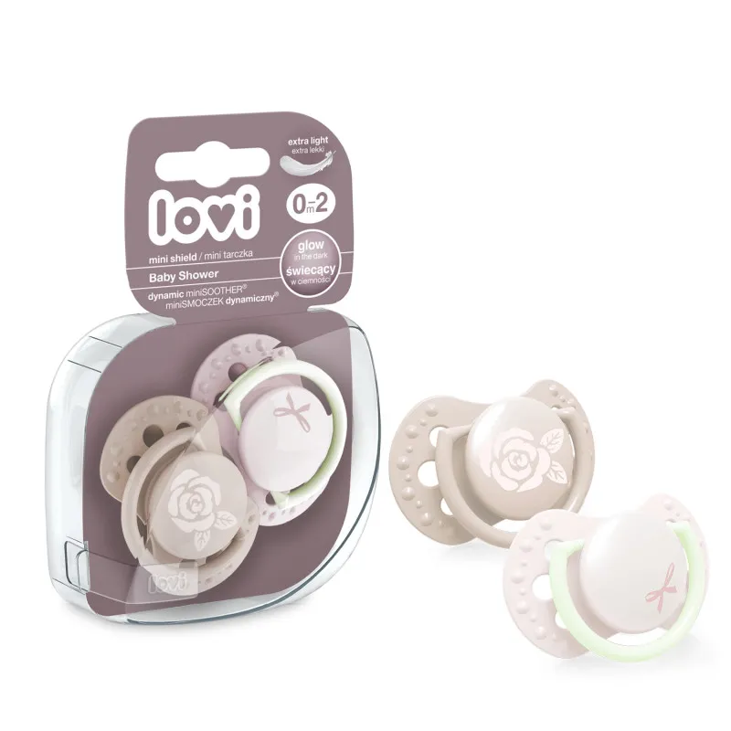 LOVI 22/900 Smoczek Silikonowy Dynamiczny 0-2M 2 szt Baby Shower Girl