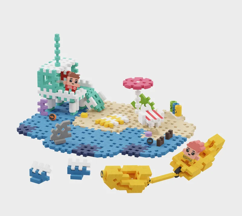 MARIOINEX 903155 Klocki Waffle Mini - Plaża 148 el
