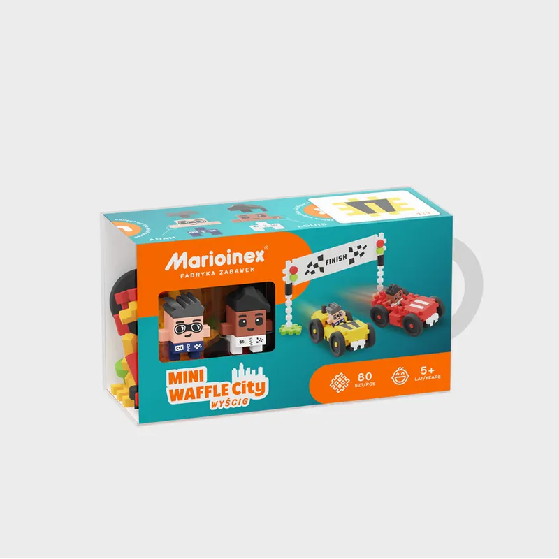 MARIOINEX 903179 Klocki Waffle Mini - Wyścig 80 el