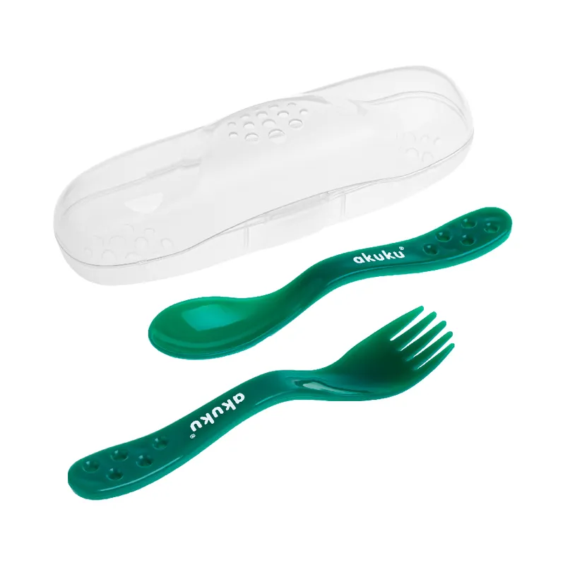 AKUKU A0074 Sztućce W Etui - Zielone