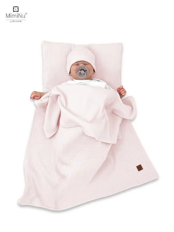 KIECZMERSKI Kocyk 75x100 cm MIMINU SOFT Interlock Bawełna 100% Pudrowy Róż