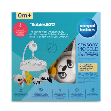 CANPOL 68/093 Sensoryczna Karuzela Z Pozytywką/Bluetooth BabiesBoo