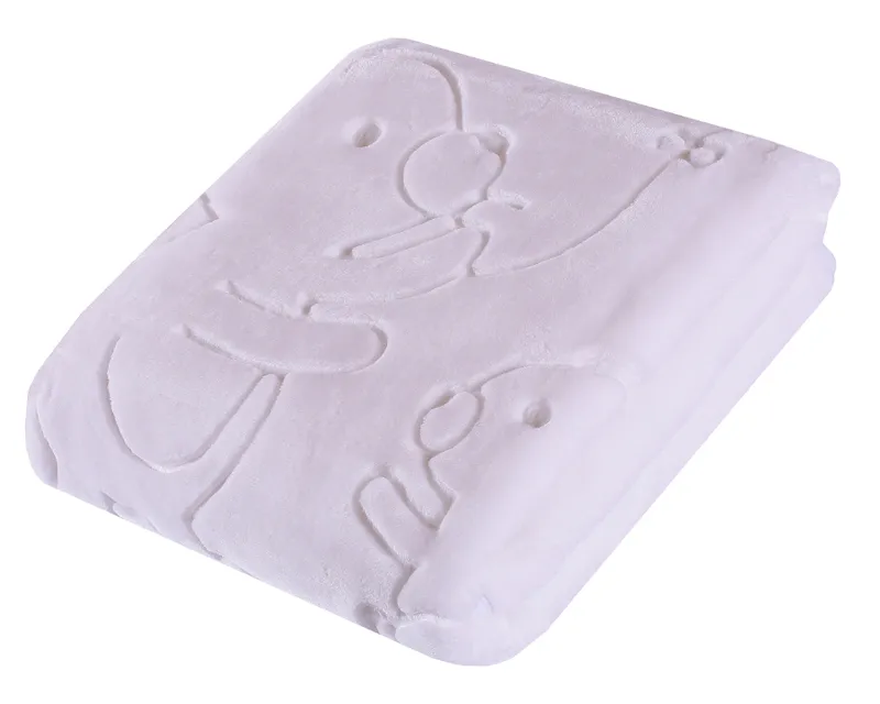 EASY CARE 502 Kocyk Akrylowy Tłoczony Jednokolorowy 80x110 - Różowy