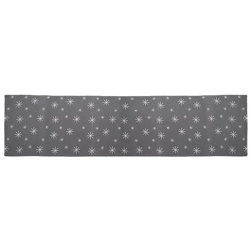 Bieżnik Na Stół Bawełniany Świąteczny 130 x 32 cm Płatek MEBLIVA - Szary